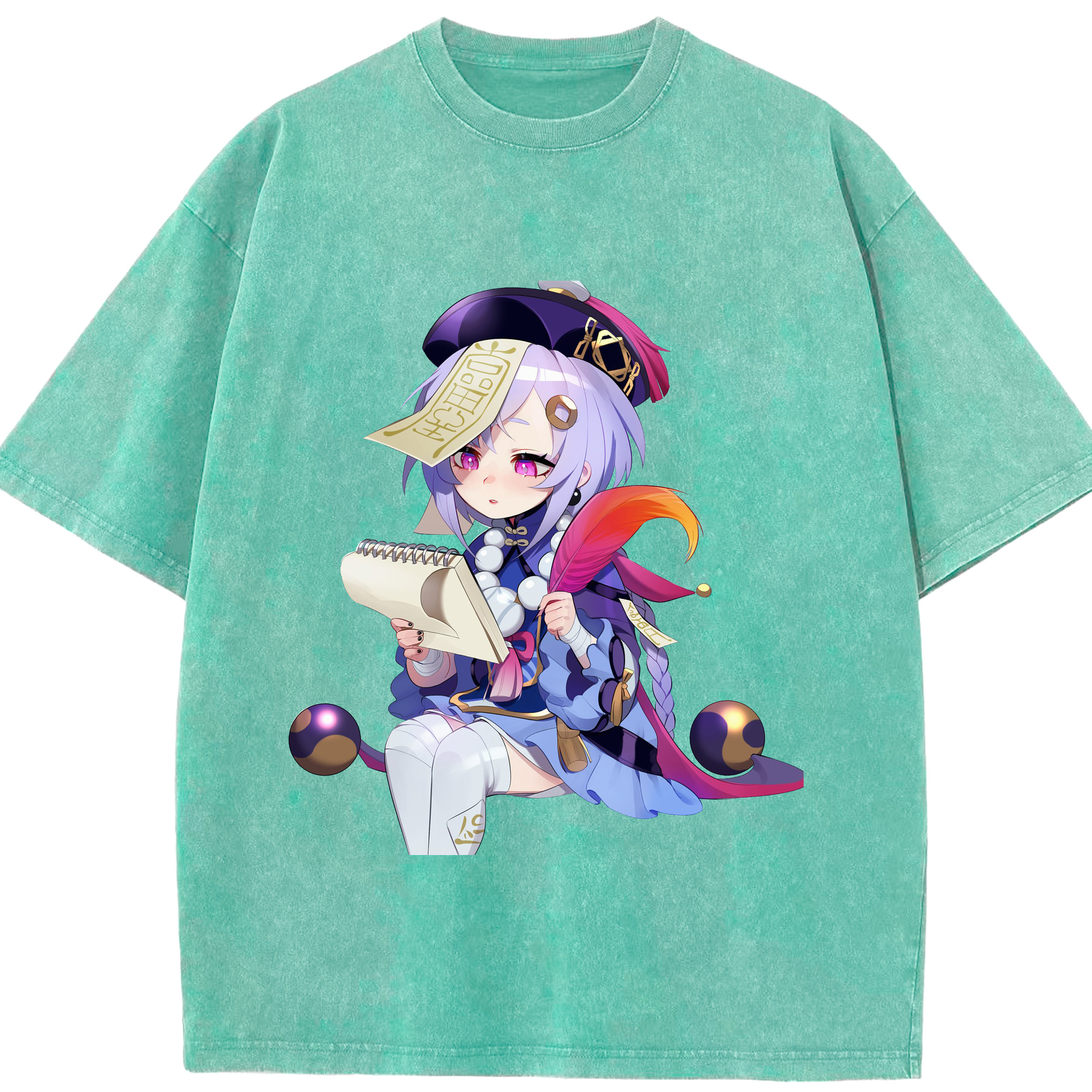 げんし神 七七 なな  genshin Nana 綿100% ヴィンテージ風 半袖Tシャツ（フロントプリント）